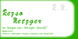 rezso metzger business card